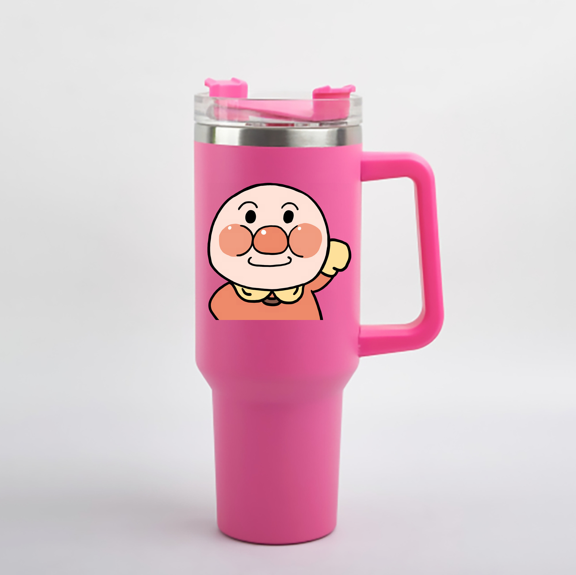 （画像用） アンパンマン Anpanman 1200mL車用タンブラー - クリスタルステッカー（プラスチックストロー付き）